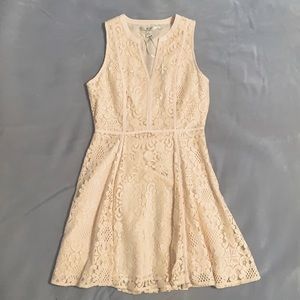 Cream Lace Lauren Conrad Knee Length Dress